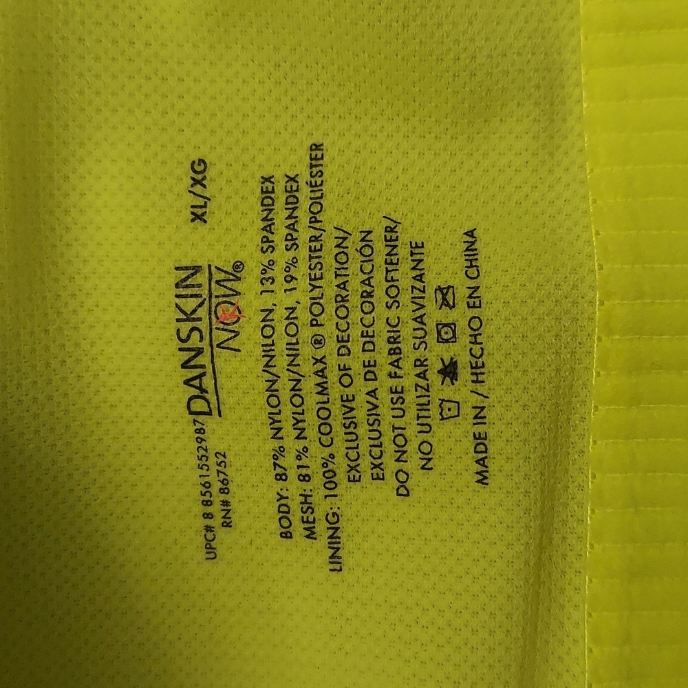 DANSKIN NOW Lime Yellow and Black Racerback Sports Bra - Picture 8 of 8